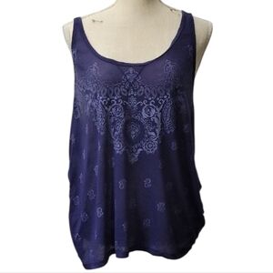 Mudd Blue Tank Top with Relaxed Fit and Scoop Neckline